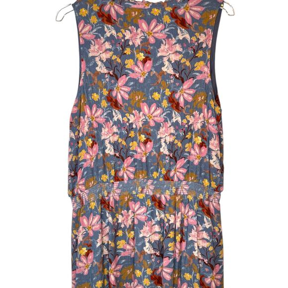 GARNET HILL Ambrose Crêpe Dress Floral Print Midi Length Women's Size Large - Picture 10 of 16